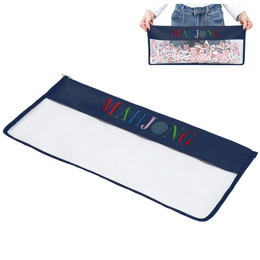 GUSTARIA empty Mahjong bag with transparent panel displays tiles while protecting them from dust