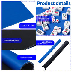 GUSTARIA mahjong mat blue top detail shows durable fabric.