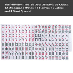 GUSTARIA complete mahjong set in a compact, travel-ready soft bag.