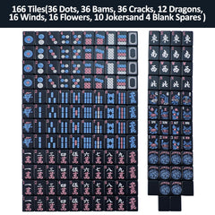 Space-saving GUSTARIA Mahjong tiles in standard size for smaller tables