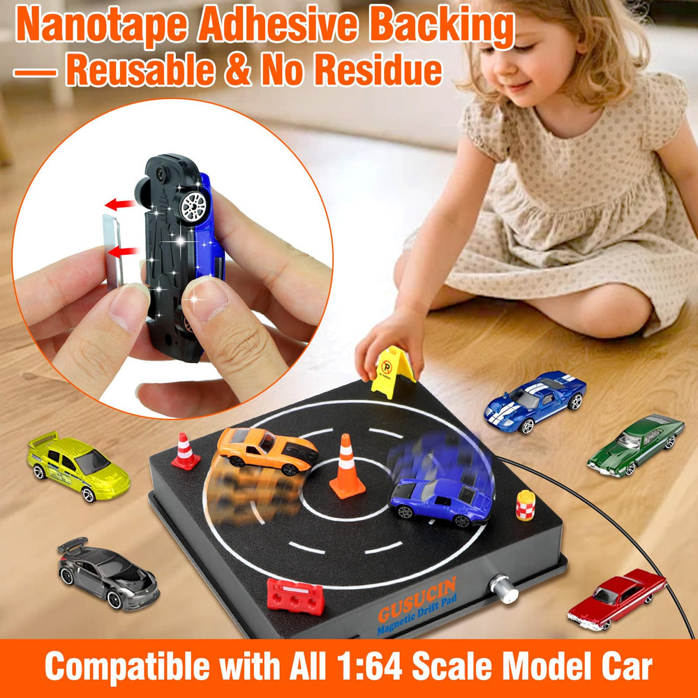 GUSUCIN adhesive magnet under car enabling stable drift motion.