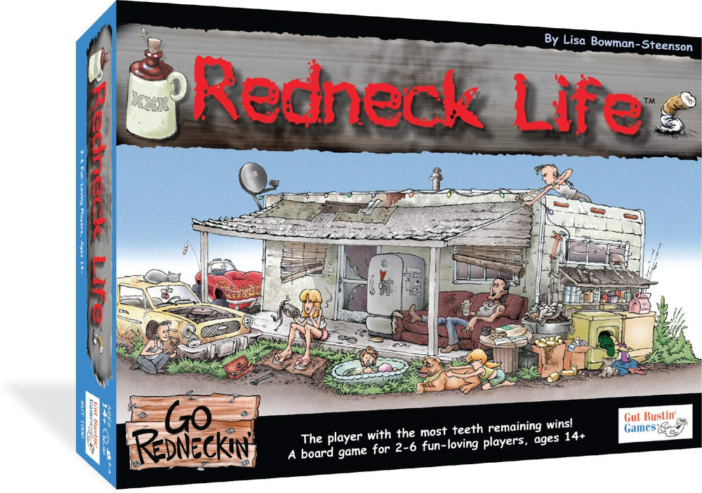 Gut Bustin' Games Redneck Life home and wheels evoke colorful blue-collar scenarios.