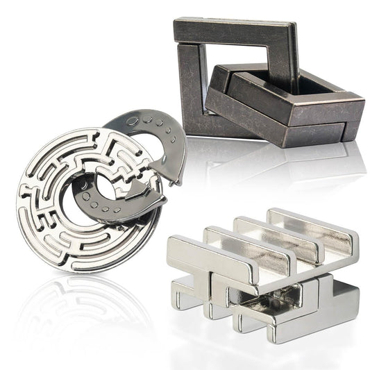 GVKES brain teaser metal 3pcs pack: durable puzzles for focused play and imagination