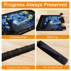 GWLKKE soft felt surface minimizes snags during puzzle assembly.