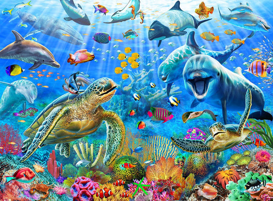 GWXWU Ocean Adventure 200-piece puzzle for kids boosts focus and hand-eye coordination.