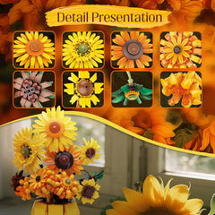 GXJTYYBS Sunflowers Building Bouquet sturdy, durable structure on display.