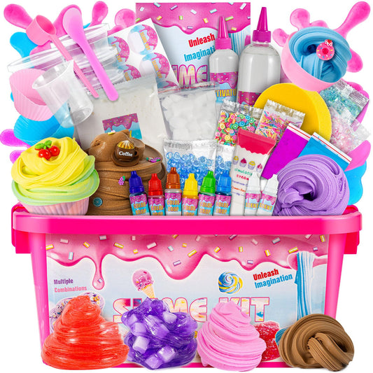 GXYSLM Jumbo Slime Kit with colorful dyes for creative at-home slime making