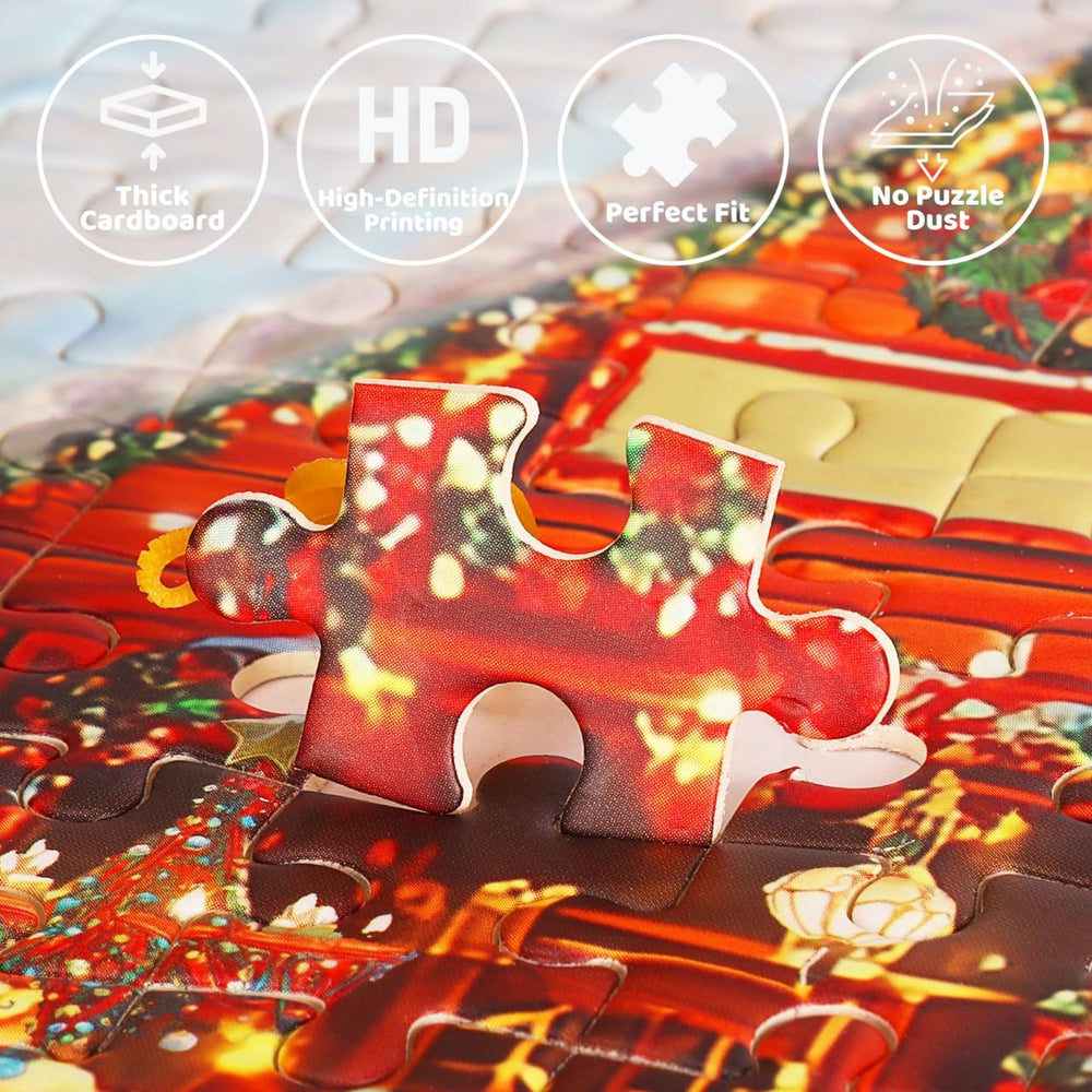 Gyadiex puzzle: Santa sleigh under aurora, perfect for cozy evenings