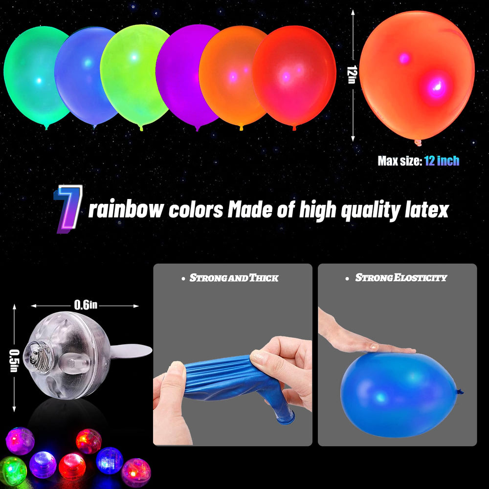 GYIPFIPA UV neon balloons glow under black light ideal for glow parties
