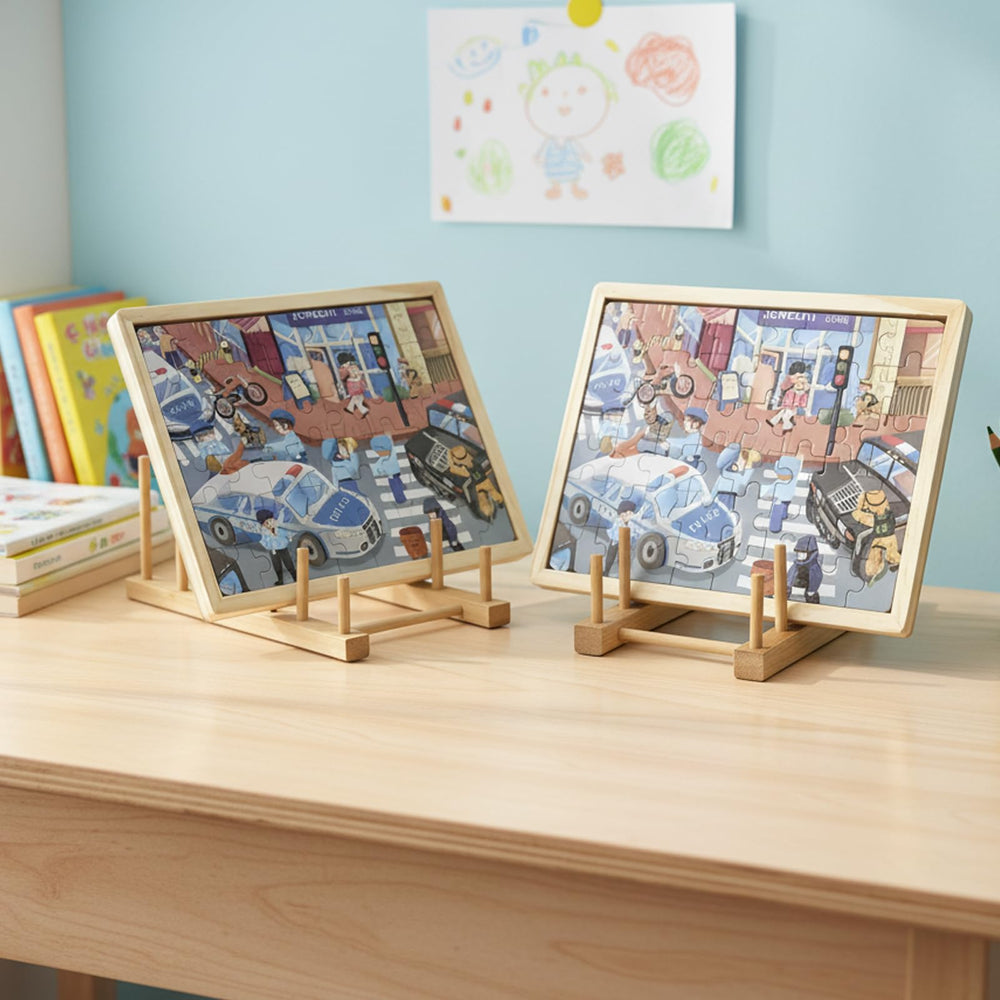 GYSLEOT puzzle rack front view highlights five slots for easy sorting and quick access.