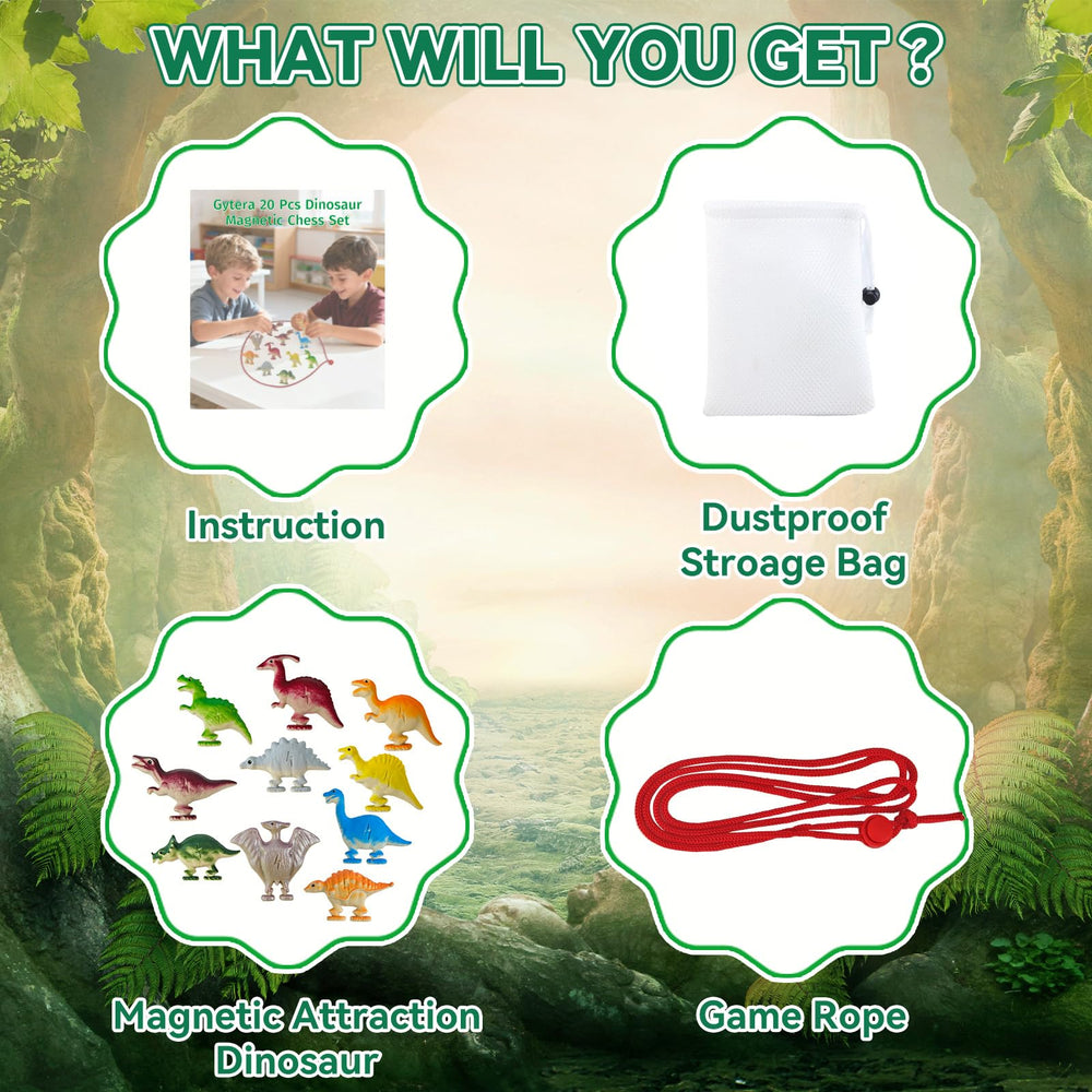 Gytera Dinochez portable storage bag keeps pieces organized for travel.