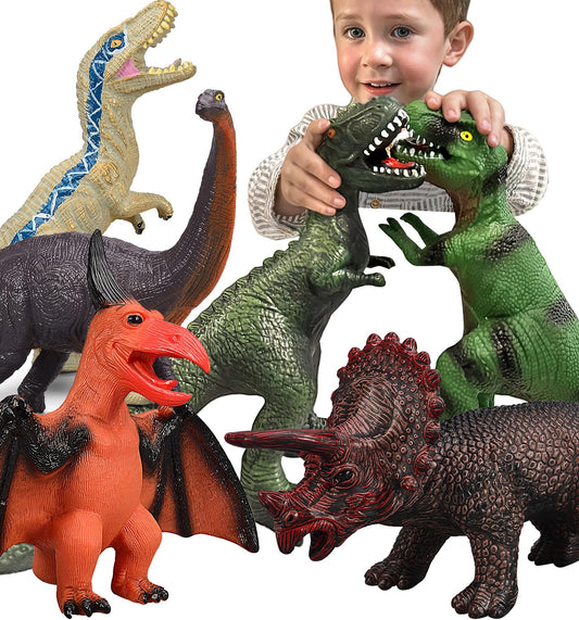 Gzsbaby 6-piece T-Rex jumbo dinosaur toy for imaginative play and classroom display.