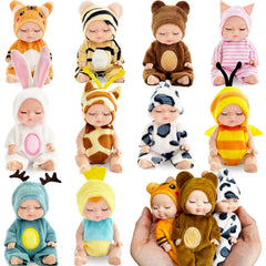 Haawooky cow costume mini dolls promote imaginative farm play and fine motor skills.