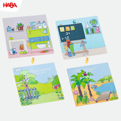 HABA 8-inch by 8-inch metal storage box keeps pieces organized