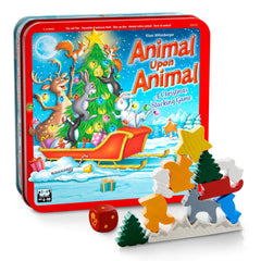 HABA Animal Upon Animal Christmas edition in collector tin for family game nights