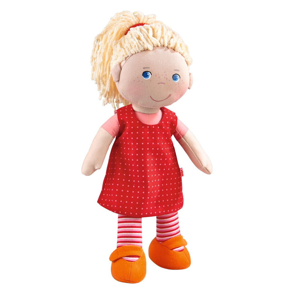 HABA Annelie doll with embroidered face for durable toddler cuddles
