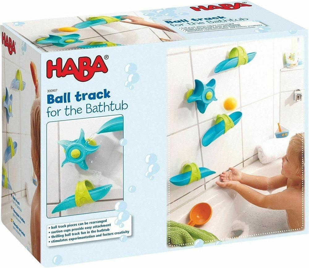 HABA ball rolling through track demonstrates cause-and-effect in action