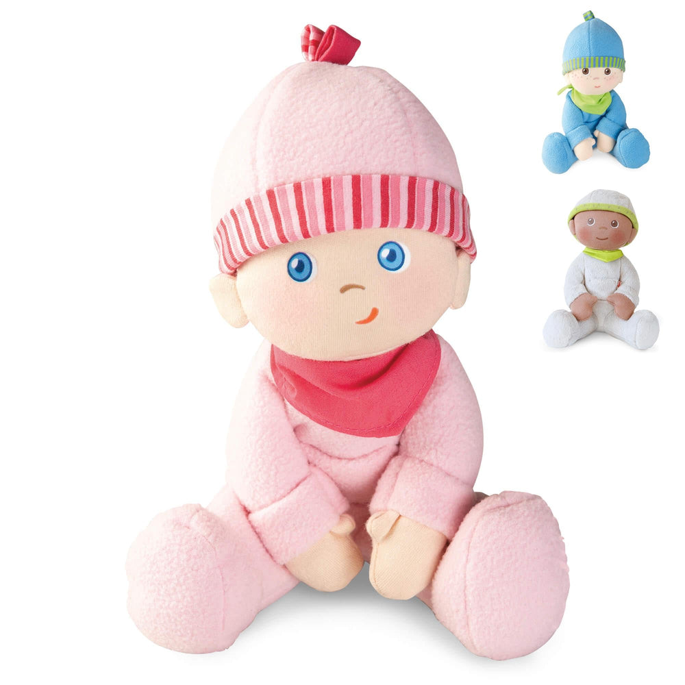 HABA Doll Snug Up Luisa 8-inch, cozy infant companion for gentle cuddles.