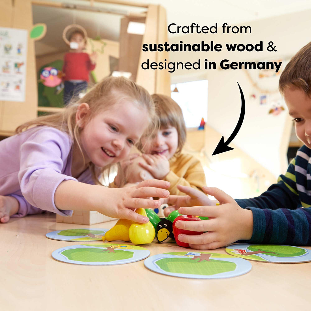 HABA First Orchard family playing together fosters shared problem solving