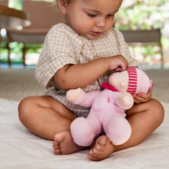 HABA Snug Up Luisa inspires imaginative play during early development.