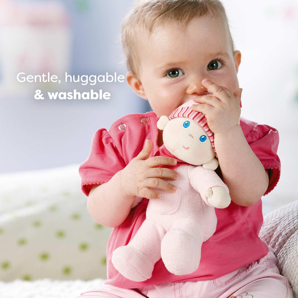 HABA Luisa machine-washable doll ready for easy cleanup after play.