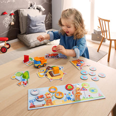 HABA Building Site cardboard chips are sturdy and easy for little hands
