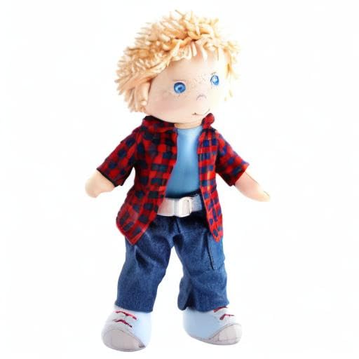 HABA Nick 12-inch doll compatible with accessories and outfits for mix-and-match play.