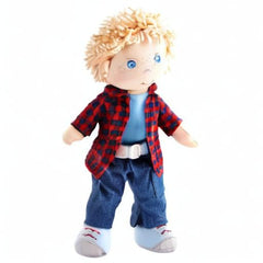 HABA Nick 12-inch doll compatible with accessories and outfits for mix-and-match play.