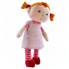 HABA Roya machine-washable-doll allows easy cleanup after spills.