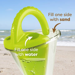 HABA Spilling Funnel XXL and sifting shovel show debris removal for clean pours.