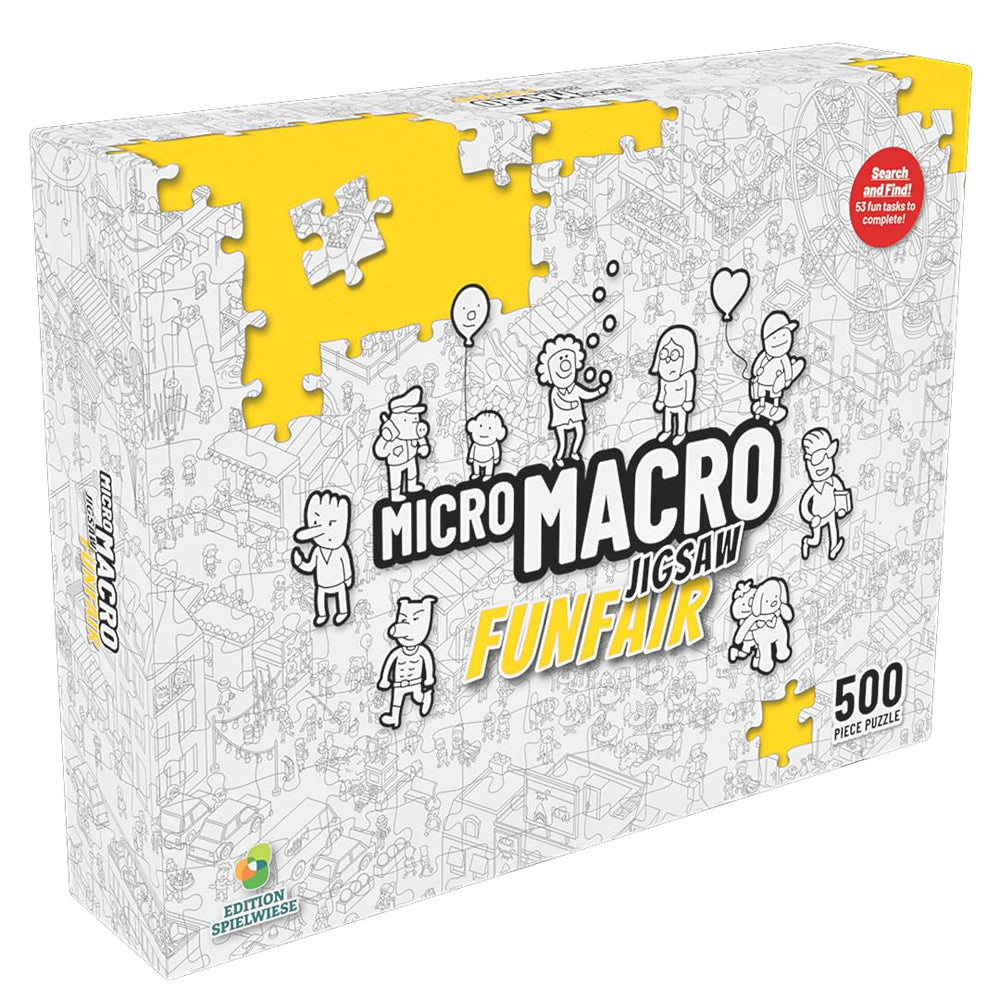 Hachette MicroMacro Funfair puzzle map close-up reveals tiny details to spot.