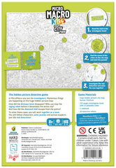 Hachette MicroMacro Kids cooperative icons and clues encourage teamwork during puzzle solving.