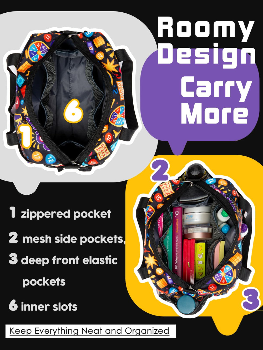 HACHMAS Bingo Bag adjustable strap enables comfortable carrying anywhere.