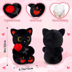 Hagusahuo black cat plush rose-bow detail offers a charming keepsake for loved ones.