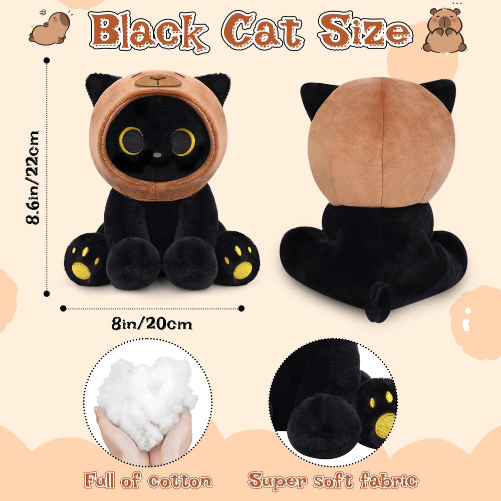 Soft, skin-friendly fabric on Hagusahuo capybara-cat plush.