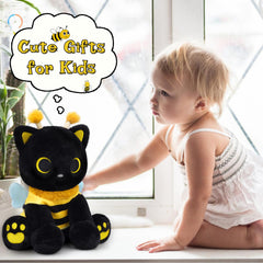 Hagusahuo gift-ready plush cat, perfect for kids and bee lovers