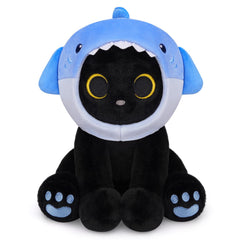 Hagusahuo shark-cat plush with removable hood for imaginative play