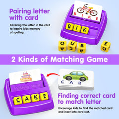 HahaGift flash cards double-sided show 3- and 4-letter words for quick recall.