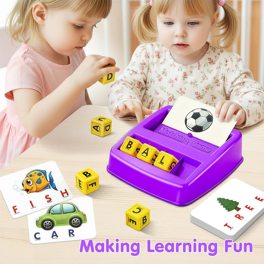 HahaGift letter cubes eight-set used for tactile word building and spelling.