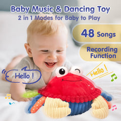 Hahaland 48-songs recording crab toy invites musical exploration and voice play.