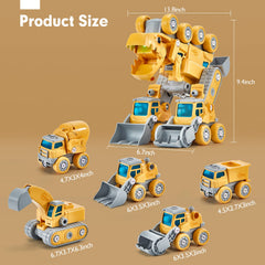 Hahaland 5-in-1 construction dinosaur versatile playset for creative thinking.