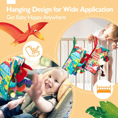 Hahaland Baby Books bright colors support early visual development and recognition.