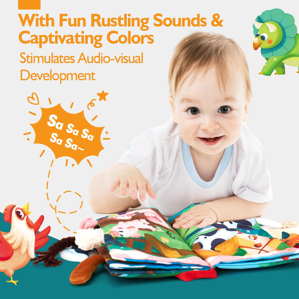 Hahaland Baby Books textures surface highlights 17 tactile textures for sensory play.