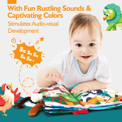 Hahaland Baby Books textures surface highlights 17 tactile textures for sensory play.