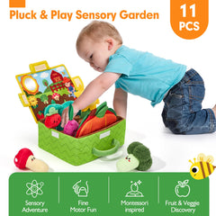 Hahaland Sensory Garden flower plush promotes exploration and facial recognition.