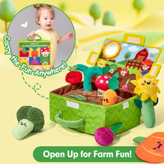 Hahaland Sensory Garden tomato plush with crinkle textures and engaging sounds.