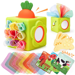 Hahaland baby tissue box toy 6in1 montessori invites independent exploration