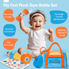 hahaland plush kettlebell invites little hands to explore textures and cause-and-effect