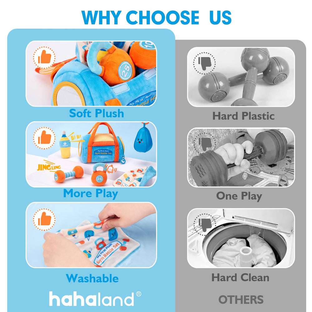 hahaland soft carry bag with mirror supports self-recognition and portable play
