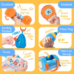 hahaland squeaky water bottle squeaks during play, stimulating auditory awareness